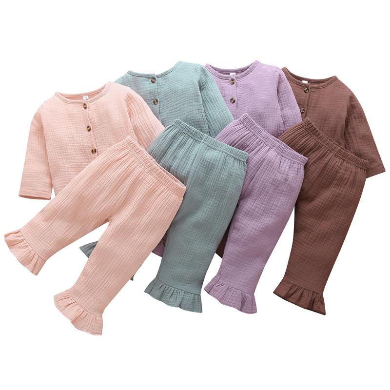 0-24M Infant Solid Color Outfits Toddler Long Sleeve Round Neck Cardigan Ruffle Trousers Cotton Linen Button Shirt Pants Outfit
0-24M Infant Solid Color Outfits Toddler Long Sleeve Round Neck Cardigan Ruffle Trousers Cotton Linen Button Shirt Pants Outfit