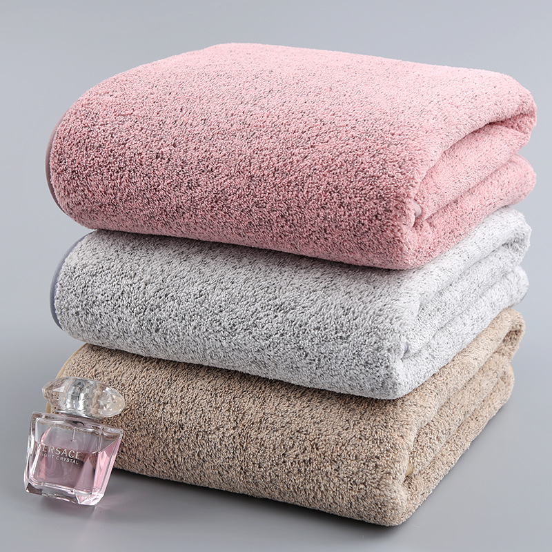 70x140cm Bamboo Charcoal Coral Velvet Bath Towel For Adult Soft Absorbent Microfiber Fabric Towel Household Bathroom Sets, Brown 2