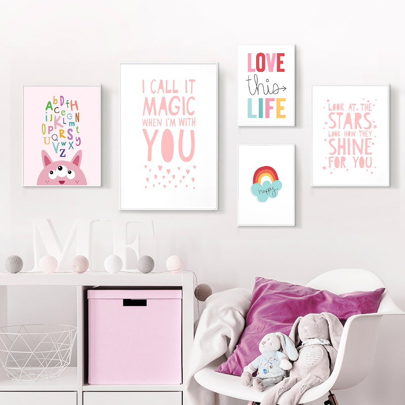 Pink Monster Alphabet Posters and Prints Canvas Painting Wall Art Nursery Decorative Picture Nordic Girls Room Decoration
Pink Monster Alphabet Posters and Prints Canvas Painting Wall Art Nursery Decorative Picture Nordic Girls Room Decoration