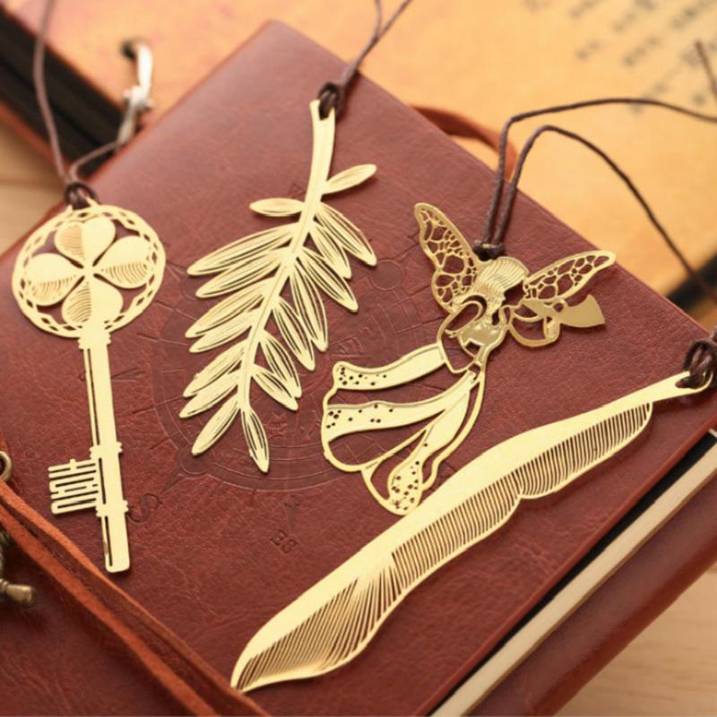 

1pc Cute Gold Creative Lable Metal Bookmark Chinese Style Classical Book Page Mark Student Stationery School Office Supplies