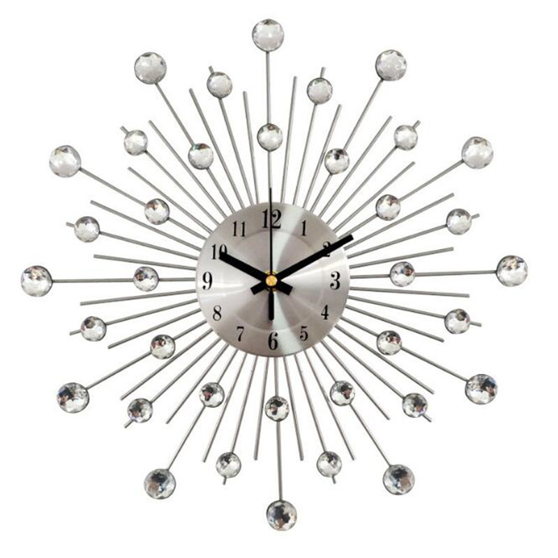Creative Wall Clock Crystal Silver Wrought Iron Wall watch Personality Art Decoration home Living Room Bedroom Clock
Creative Wall Clock Crystal Silver Wrought Iron Wall watch Personality Art Decoration home Living Room Bedroom Clock