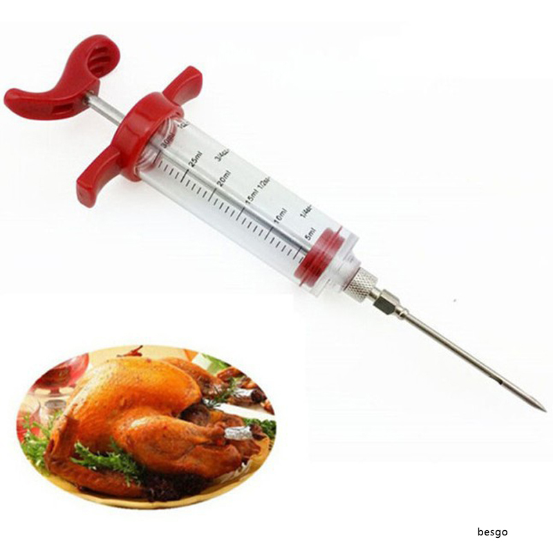 

Stainless Steel Needles Spice Syringe Marinade Injector Flavor Syringe Cooking Meat Poultry Turkey Chicken Kitchen BBQ Tool BH3466 DBC