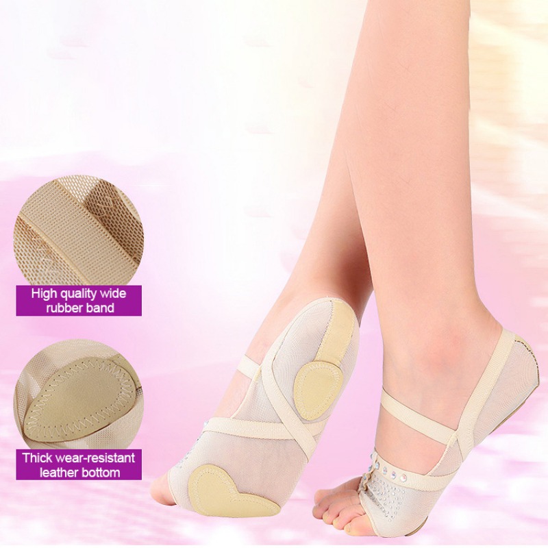 New Women Ballet Dance Socks Belly Dancing Foot Thong Toe Pad Rhinestones Mesh Half Shoes Dance Practice Shoes Ballet Footcover, Black
New Women Ballet Dance Socks Belly Dancing Foot Thong Toe Pad Rhinestones Mesh Half Shoes Dance Practice Shoes Ballet Footcover, Black