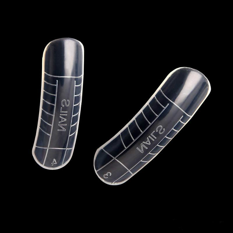 240pcs/set False Nail Tips Clear Cover Acrylic Nail Mold Nail Art Tools False Nails With Scale Tool Crystal Extension Unas Falsas Kunstliche Nagel