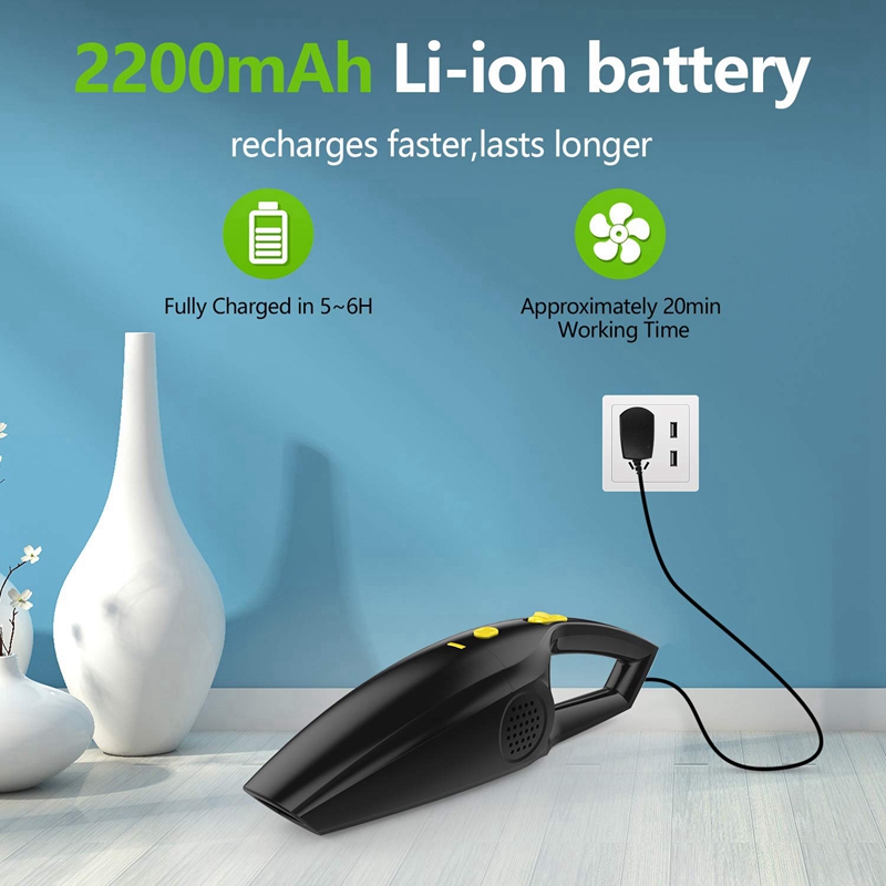 Cheriesh Vacuum Cleaners Rechargeable Cordless Handheld Vacuum, Powerful Car Hand Cleaner, 2200Mah Lithium Battery Portable For Cars, Home