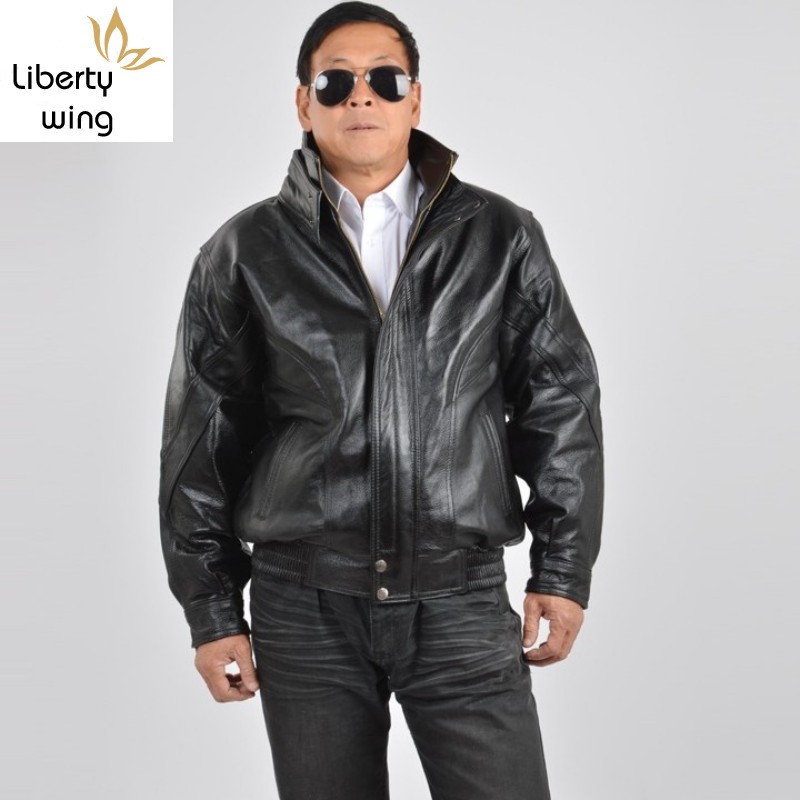 Winter Mens Stand Collar Motorycle Cowhide Genuine Jacket Biker WIndproof Overcoat Thick Padded Loose Fit Leather Coat, Black
Winter Mens Stand Collar Motorycle Cowhide Genuine Jacket Biker WIndproof Overcoat Thick Padded Loose Fit Leather Coat, Black