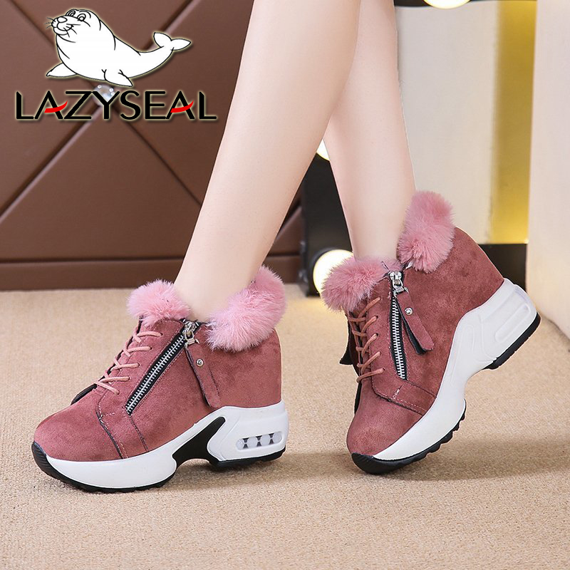 LazySeal 4cm Height Increasing Snow Boots Women Winter Furry Lace-up Zip Pink Platform Women Shoes Plush Warm Woman Snow Boots
LazySeal 4cm Height Increasing Snow Boots Women Winter Furry Lace-up Zip Pink Platform Women Shoes Plush Warm Woman Snow Boots