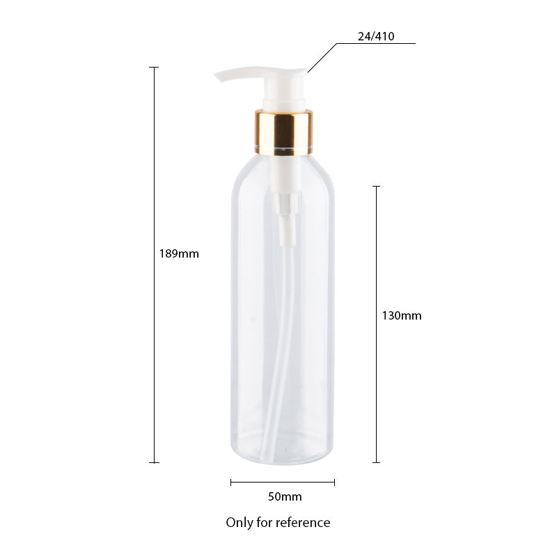 250ml x 25 Plastic Lotion Pump Bottles Gold Screw Cap PET Cream Bottle For Facial Cleanser Shampoo Shower Gel Make-up Remover