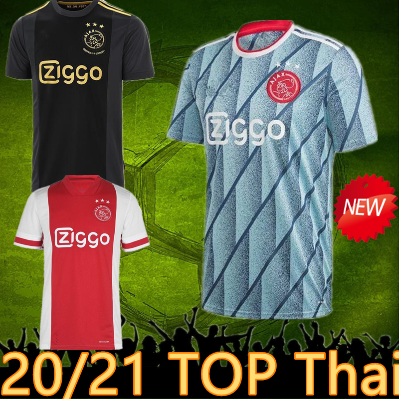 2021 ajax Jersey 3 maison loin ajax maillot de football 2020 VAN DE BEEK NERES Ajax T-shirt jersey noir TADIC DOLBERG ZIYEC d'uniforme de footbal