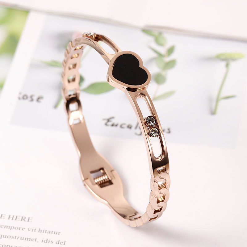 New Arrival 316L Stainless Steel Rose Gold Bracelet for women crystals Bangle best Gift Fashion Jewelry, Black
New Arrival 316L Stainless Steel Rose Gold Bracelet for women crystals Bangle best Gift Fashion Jewelry, Black