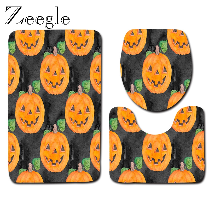 Halloween Bath Mat Set Anti Slip Bathroom Doormat Shower Mat Polyester Toilet Seat Cover Absorbent Flannel 3pcs Toilet Set
Halloween Bath Mat Set Anti Slip Bathroom Doormat Shower Mat Polyester Toilet Seat Cover Absorbent Flannel 3pcs Toilet Set