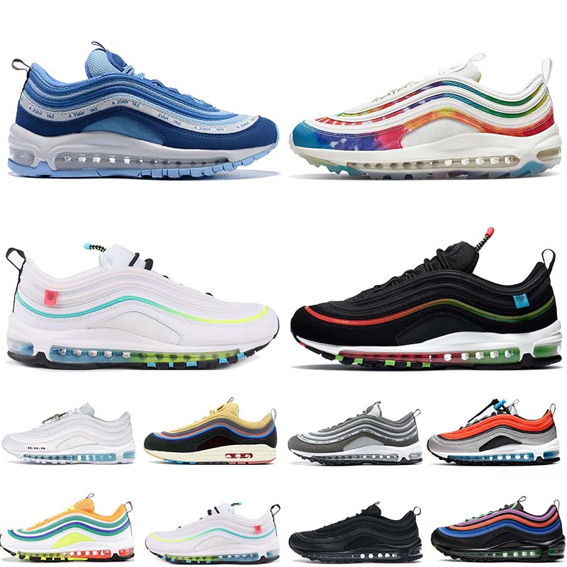 2021 Fashion 97s Running Shoes Laser Blue Worldwide Black Pack Mens Womens Trainers Sports Sneakers Size 36-45, A10 36-40 white iridescent stripes
2021 Fashion 97s Running Shoes Laser Blue Worldwide Black Pack Mens Womens Trainers Sports Sneakers Size 36-45, A10 36-40 white iridescent stripes