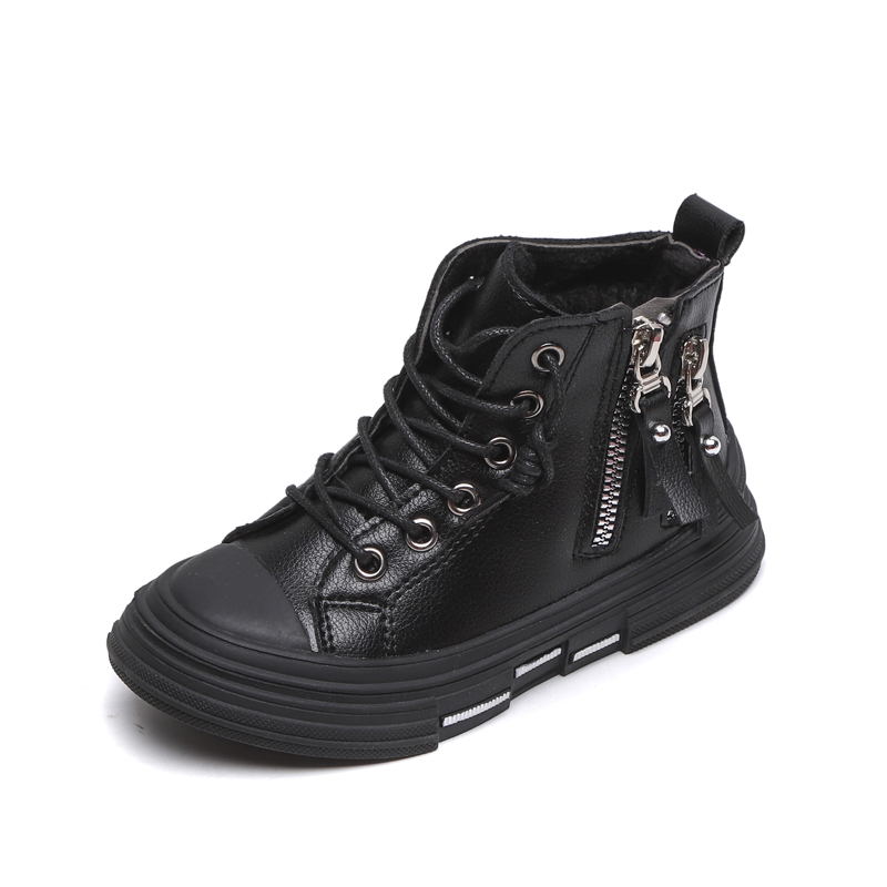 Boots 2021 Fashion Kid Leather Cotton Warm Winter Boy Girl Sneakers Children Shoes Snow For Zapatillas Baby Footwear