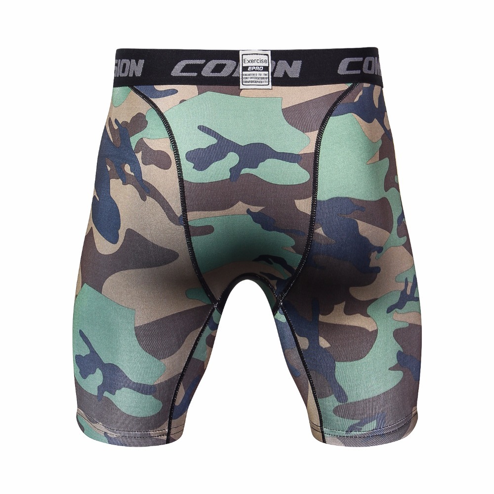 Fashion Fitness Compression Shorts Men Solid High Elasticity Skinny Base Layer Short Pants MMA Bodybuilding Men Shorts MX200815