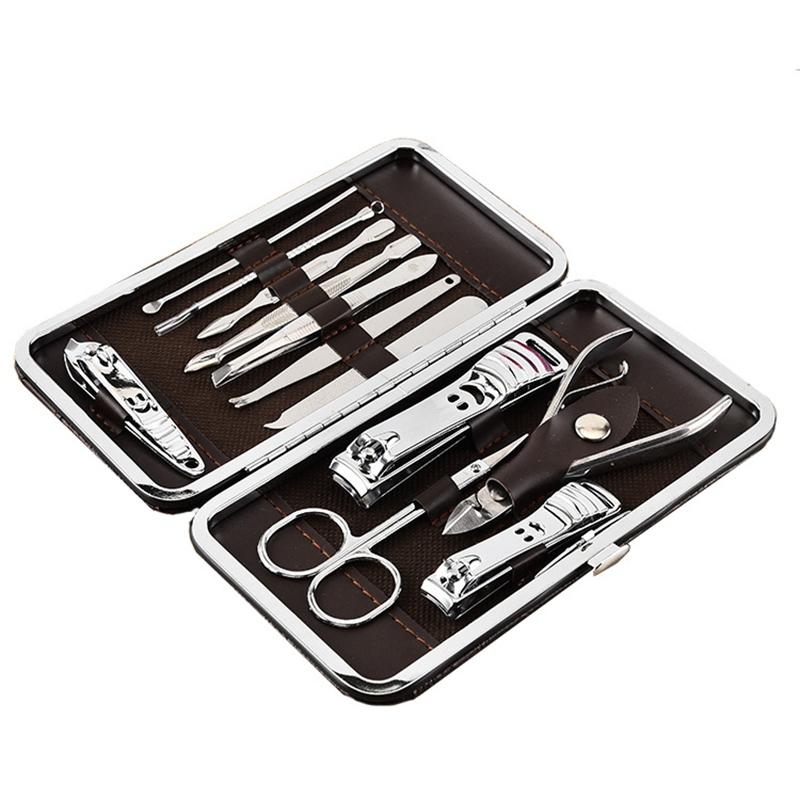 Stainless Steel Nail Manicure Set Leather Case Nail Care Tools Set De Manicura De Unas Protable Travel Home Personal Nail Manicure Set
