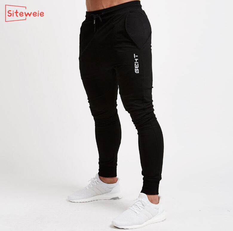 SITEWEIE Joggers Sport Running Pants Fitness Mens Cotton Men Sportswear Tracksuit Bottoms Skinny Sweatpants Gyms Trousers G247 200925