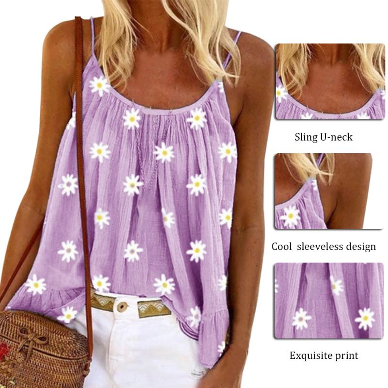 Summer Women's Blouses: Sexy O-Neck Sleeveless Printed Loose Hollow Out Tops