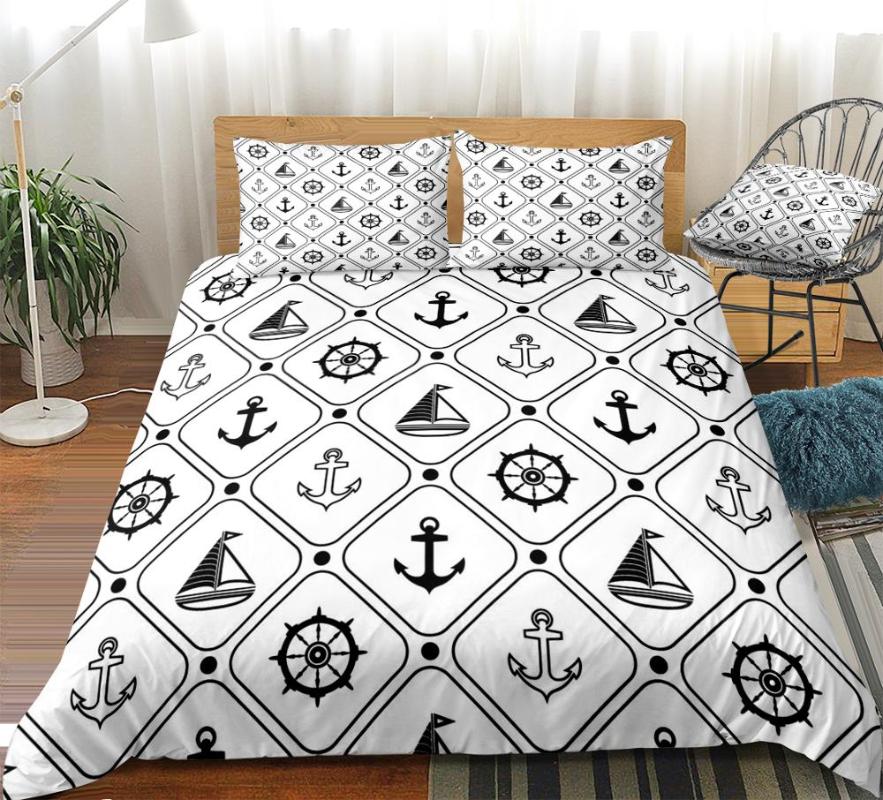 Ocean Duvet Cover Set Nautical Bedding Set Black White Bedclothes Navigation Bed Linen Boy Girl Home Textile Microfiber Bed
Ocean Duvet Cover Set Nautical Bedding Set Black White Bedclothes Navigation Bed Linen Boy Girl Home Textile Microfiber Bed