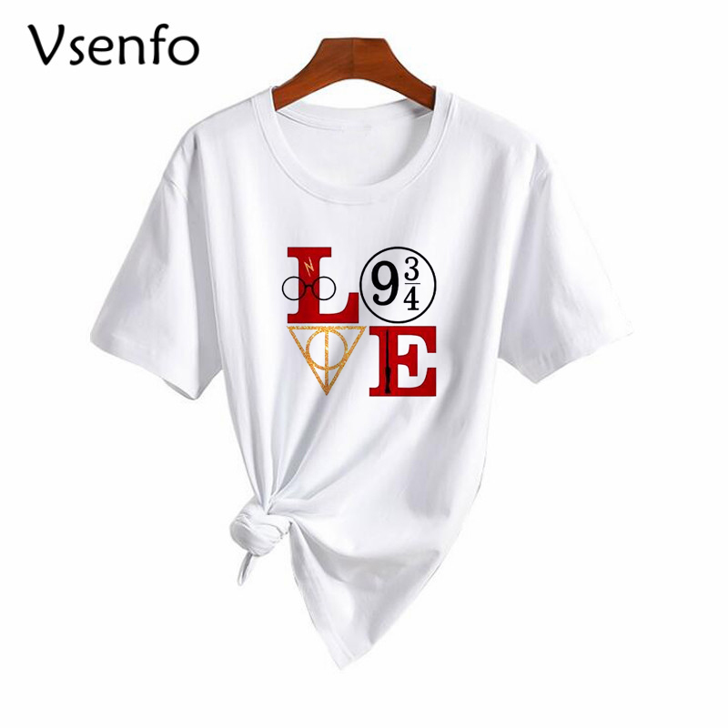 Vente chaude HP Amour T-shirt d'été Femmes Casual manches courtes T-shirts unisexe Imprimer Harajuku Femme T-shirts Drop Ship