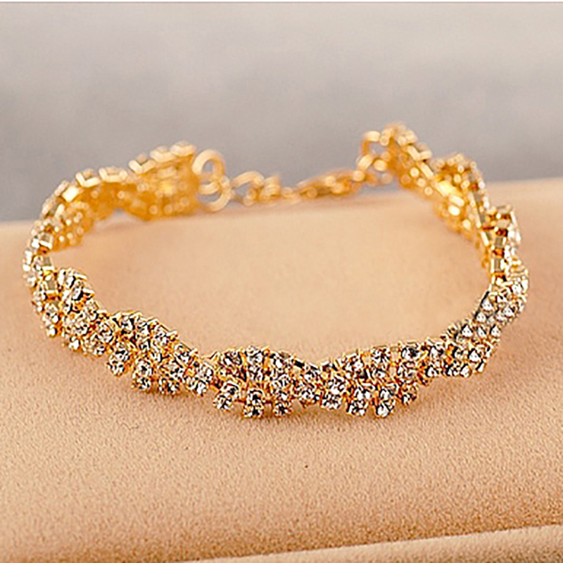 Fashion 2020 Modern Rhinestone Stretch Female Aquarelle Accessories Bracelet and Bangle Girl Jewelry