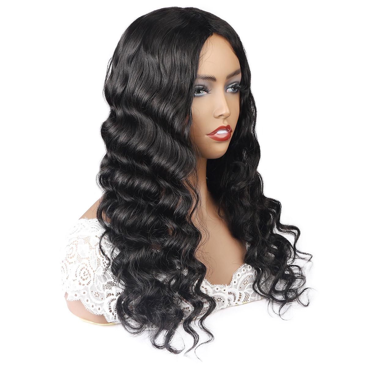 Ishow Brazilian Loose Deep Straight Human Hair Wigs Peruvian Curly None Lace Wigs Water Machine Made Wig Malaysian Body