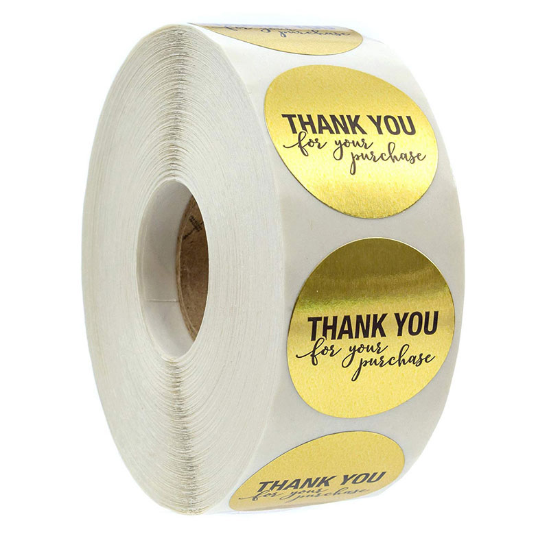 500pcsroll 15inch Gold Round Thank You Adhesive Label Stickers Envelope Baking Package Gift Box Decor3943952