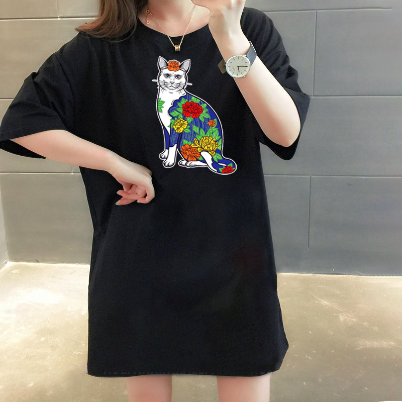 Women DIY Dresses Fashion Cat Printed with Flowers Dress Ladies Casual Summer DIY Clothing 2 Color To Choose Womens Round Neck Dress, White
Women DIY Dresses Fashion Cat Printed with Flowers Dress Ladies Casual Summer DIY Clothing 2 Color To Choose Womens Round Neck Dress, White