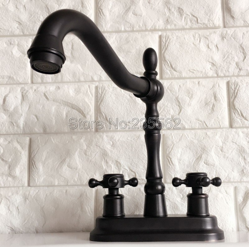 Black Oil Rubbed Brass Double Handle 4" Centerset 2 Holes Kitchen Bathroom Faucet Basin Sink Mixer Tap Lhg079
Black Oil Rubbed Brass Double Handle 4" Centerset 2 Holes Kitchen Bathroom Faucet Basin Sink Mixer Tap Lhg079