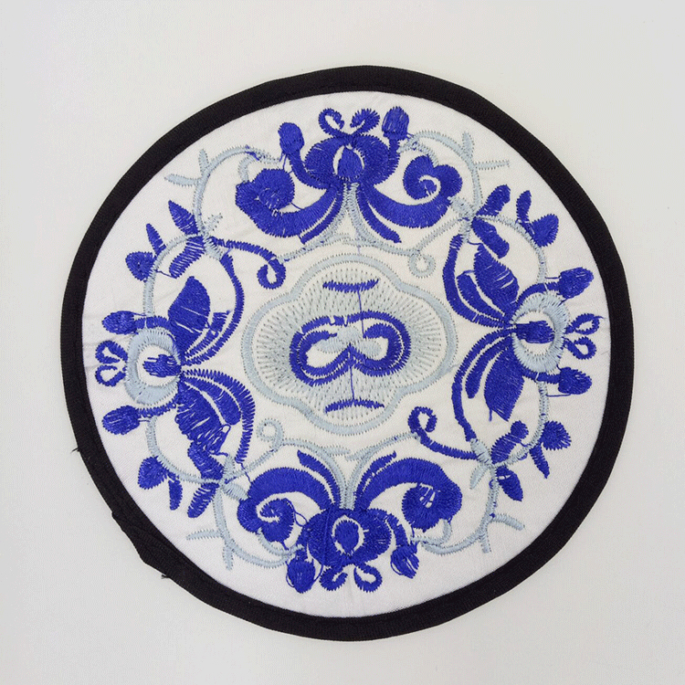 Embroidery Cloth Round Coaster Table Placemats Floral Print Coffee Mug Pads Cup Heat Resistant Non Slip Table Mats Coaster Portavasos