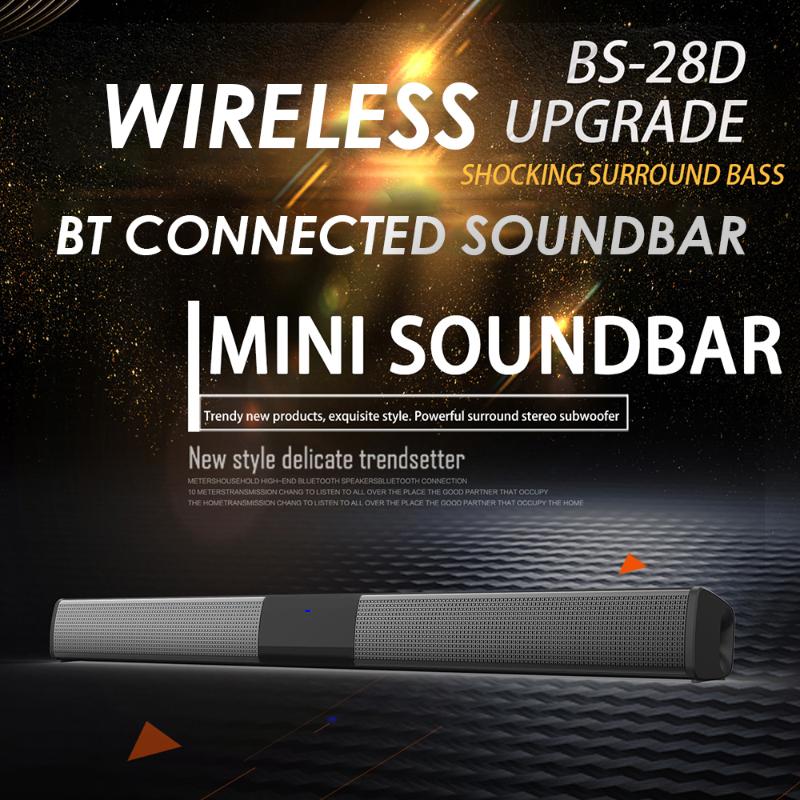 docooler 2020 New Wireless Bluetooth Soundbar BT5.0 Stereo Speaker with AUX Line Remote Control for TV Home Theater 3D Soundbars
docooler 2020 New Wireless Bluetooth Soundbar BT5.0 Stereo Speaker with AUX Line Remote Control for TV Home Theater 3D Soundbars