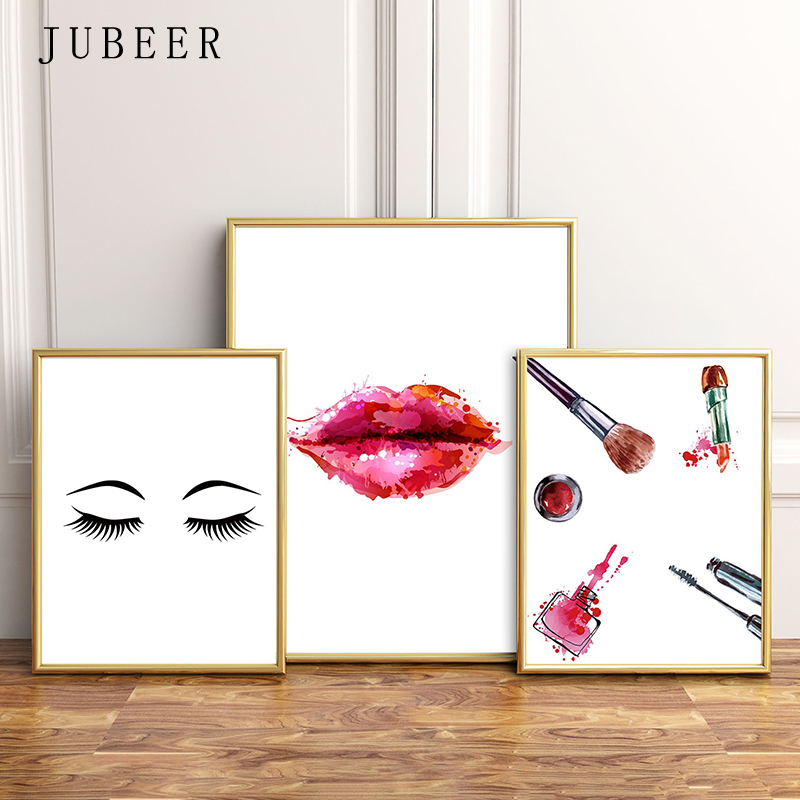Makeup Wall Art Eyelashes Posters and Prints Lipstick Fashion Illustration Cuadros Decoracion Salon Canvas Prints for Girl Room 
Makeup Wall Art Eyelashes Posters and Prints Lipstick Fashion Illustration Cuadros Decoracion Salon Canvas Prints for Girl Room