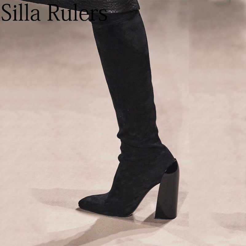 Silla Rulers 2020 New Autumn chunky heels thigh-high boots woman round toe over the knee boots for woman runway show, Black
Silla Rulers 2020 New Autumn chunky heels thigh-high boots woman round toe over the knee boots for woman runway show, Black