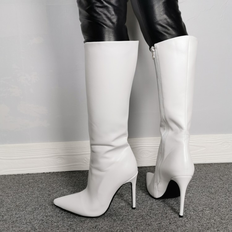 Color White Sexy Solid Super High-heeled Women Side Zipper Boots Simple Nightclub Fashion Large Size High Boots Pointed Toe Shoe, As pic
Color White Sexy Solid Super High-heeled Women Side Zipper Boots Simple Nightclub Fashion Large Size High Boots Pointed Toe Shoe, As pic