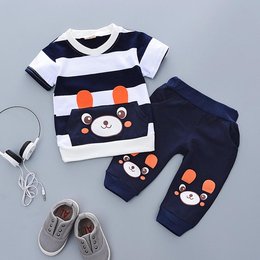 Boy Clothing Sets Summer Striped Cartoon BearT shirt +Pants Kids Boys Clothes Suit Baby Clothing Casual Wear, Dark blue
Boy Clothing Sets Summer Striped Cartoon BearT shirt +Pants Kids Boys Clothes Suit Baby Clothing Casual Wear, Dark blue