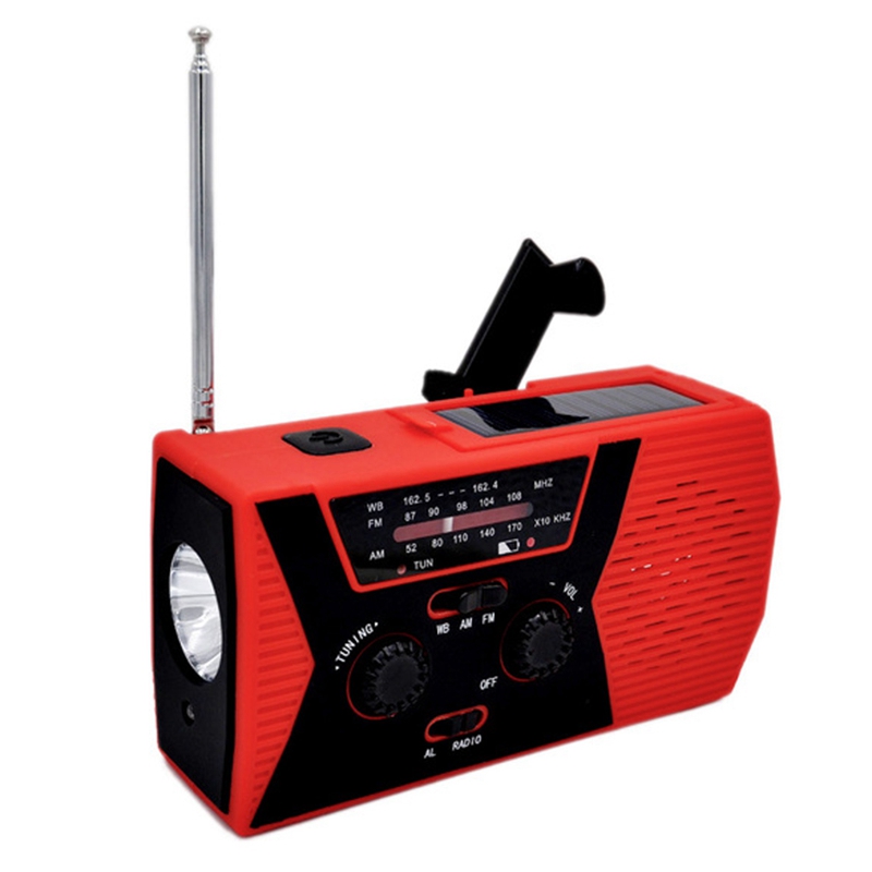 5 in 1 Outdoor Portable Solar Crank AM FM Radio for Emergency Radio SOS Alarm 2000MAh Power Bank and Reading Lamp 
5 in 1 Outdoor Portable Solar Crank AM FM Radio for Emergency Radio SOS Alarm 2000MAh Power Bank and Reading Lamp