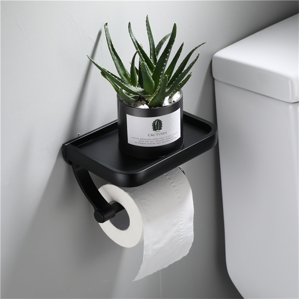 Wall Mounted Black Toilet Paper Holder Tissue Paper Holder Roll Holder With Phone Storage Shelf Bathroom Accessories
Wall Mounted Black Toilet Paper Holder Tissue Paper Holder Roll Holder With Phone Storage Shelf Bathroom Accessories