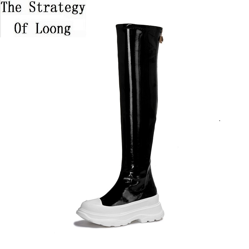 Spring Autumn New Slim Patent Leather Women Long Boots Winter Plush Wedges Heels Platform Ladies Over-the-Knee Botas 20200825, Black
Spring Autumn New Slim Patent Leather Women Long Boots Winter Plush Wedges Heels Platform Ladies Over-the-Knee Botas 20200825, Black