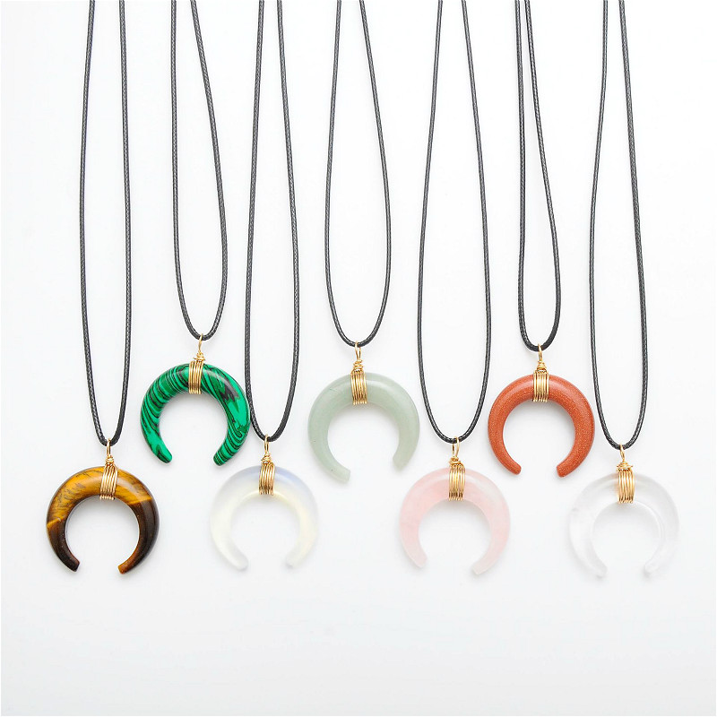 Real Raw Gem Natural Crystal Stone Crescent Moon Pendant Necklaces Women 2020 Statement Bohemian Jewelry Choker Necklace Chain
Real Raw Gem Natural Crystal Stone Crescent Moon Pendant Necklaces Women 2020 Statement Bohemian Jewelry Choker Necklace Chain