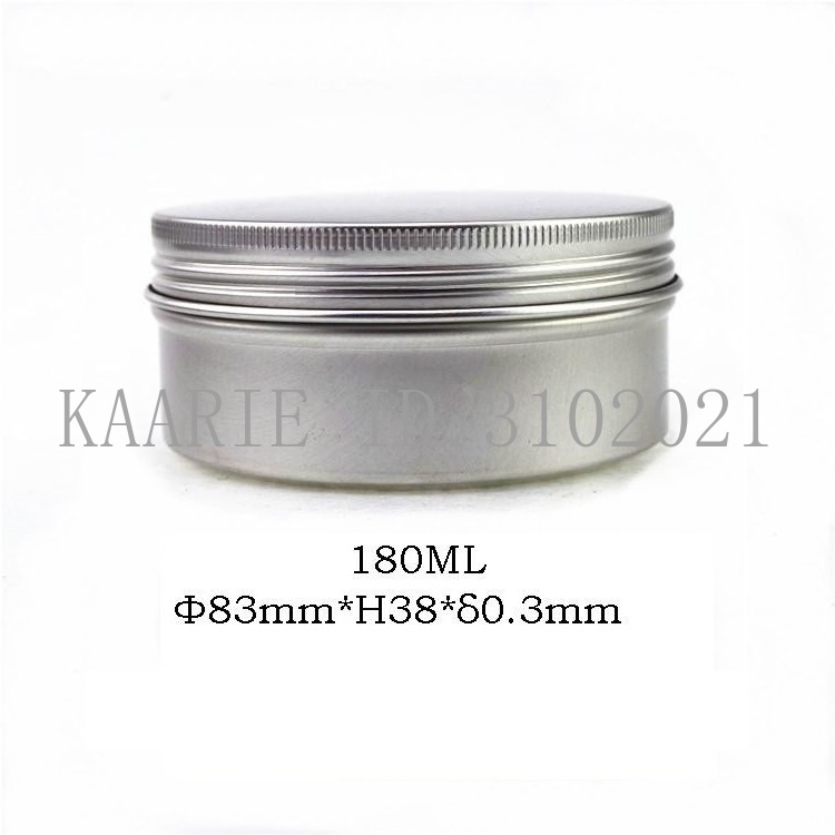 180g refillable box empty round aluminum metal tin bottle with lids 180ml cosmetic cream box DIY seal 83*38mm aluminum jar
180g refillable box empty round aluminum metal tin bottle with lids 180ml cosmetic cream box DIY seal 83*38mm aluminum jar