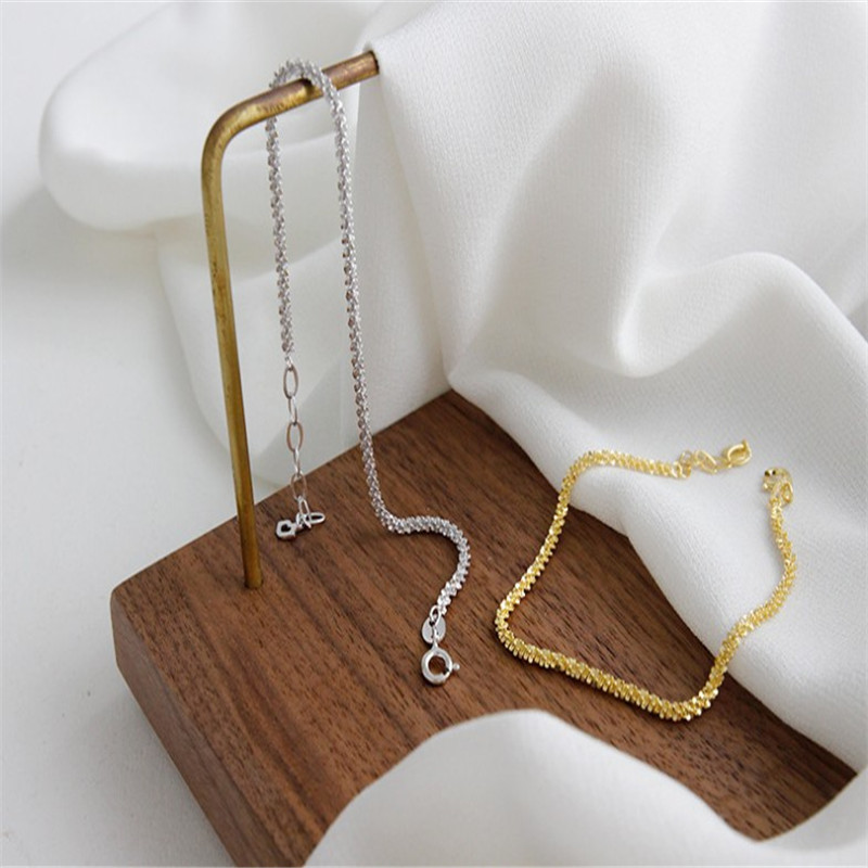 Authentic 925 Sterling Silver Geometric Bracelets For Women Fine Jewelry White Gold /18K Gold Color Wedding Bracelet