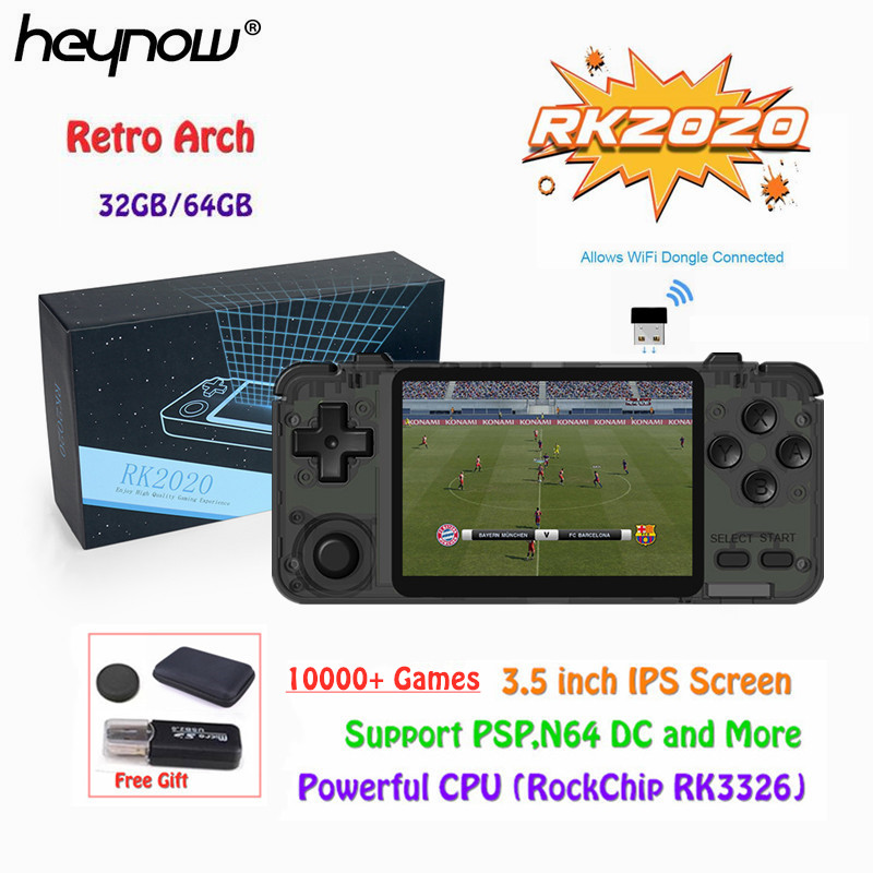 HEYNOW Open Source Linux OS RK2020 Retro Game Console 32G/64G Card 3.5inch IPS Screen PS1 N64 CPS3 64Bit HD 3D Video Game Player
HEYNOW Open Source Linux OS RK2020 Retro Game Console 32G/64G Card 3.5inch IPS Screen PS1 N64 CPS3 64Bit HD 3D Video Game Player