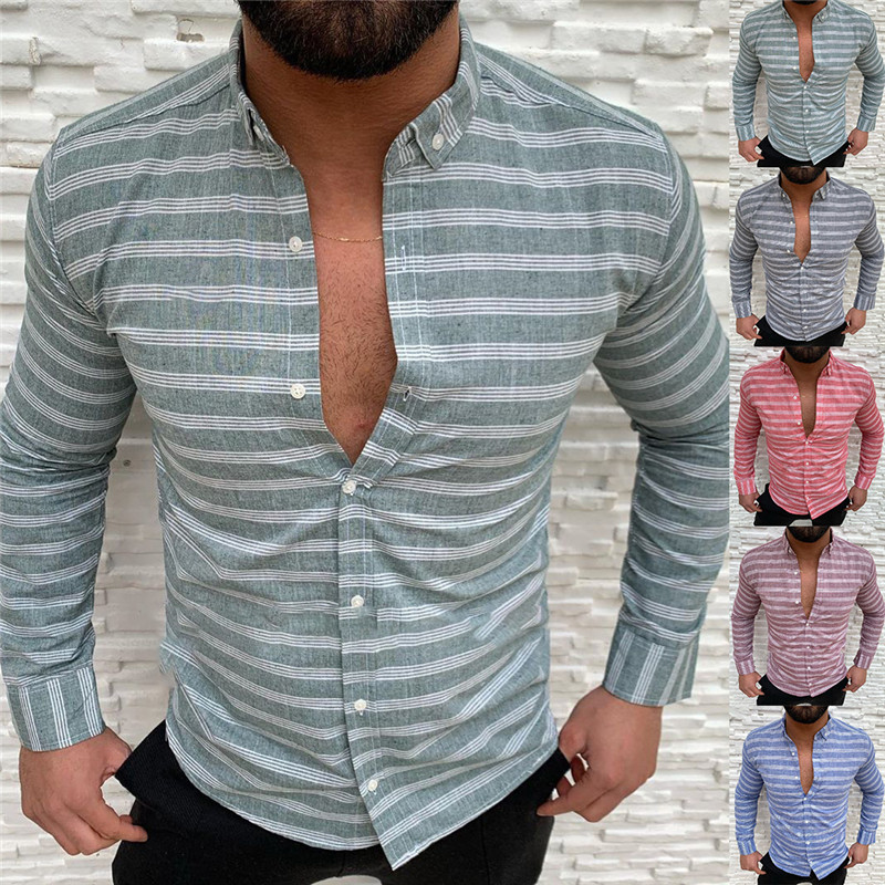 5 colors red blue purple multi-striped casual long-sleeved shirt men' fashion autumn clothes
5 colors red blue purple multi-striped casual long-sleeved shirt men' fashion autumn clothes