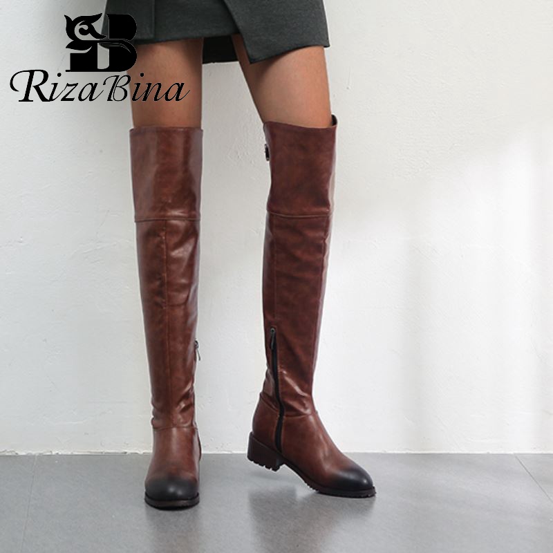 RIZABINA Women Plus Size 34-48 Over The Knee Boots Comfortable Pu Leather Long Boots Sexy Office Work Female Botas Footwear, Black
RIZABINA Women Plus Size 34-48 Over The Knee Boots Comfortable Pu Leather Long Boots Sexy Office Work Female Botas Footwear, Black