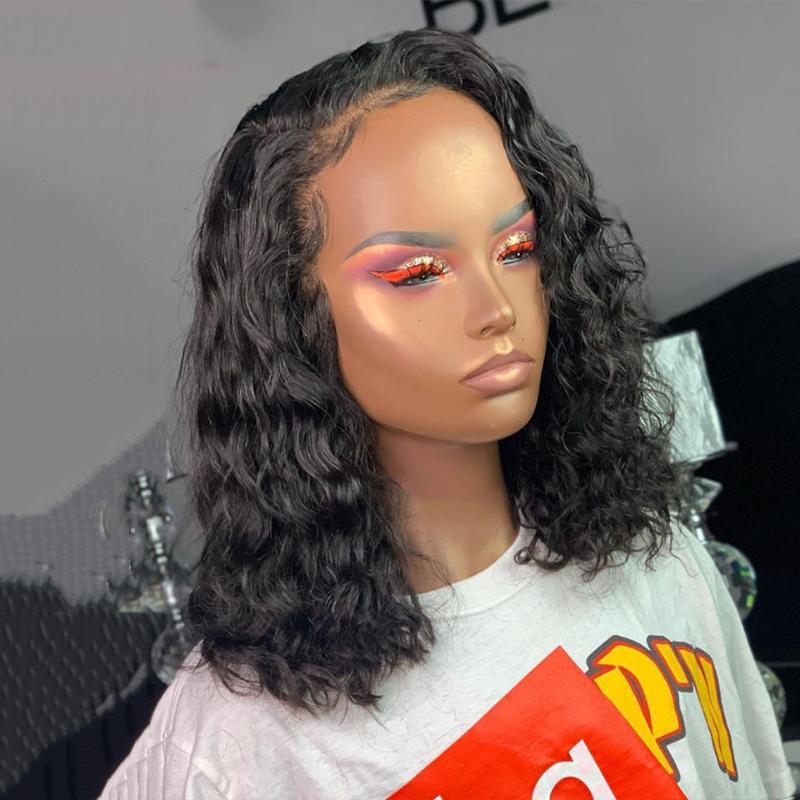 BIB Water Wave Short Bob Wig 13x4 Lace Front Human Hair Wigs For Women Remy Brazilian Natural Black Bleached With Baby Hair, As pic
BIB Water Wave Short Bob Wig 13x4 Lace Front Human Hair Wigs For Women Remy Brazilian Natural Black Bleached With Baby Hair, As pic