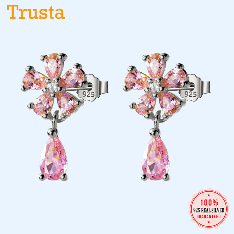 Trustdavis Genuine 925 Sterling Silver Fashion Sweet Dazzling Flower Pink CZ Stud Earrings For Women Wedding Jewelry Gift DS2197
Trustdavis Genuine 925 Sterling Silver Fashion Sweet Dazzling Flower Pink CZ Stud Earrings For Women Wedding Jewelry Gift DS2197