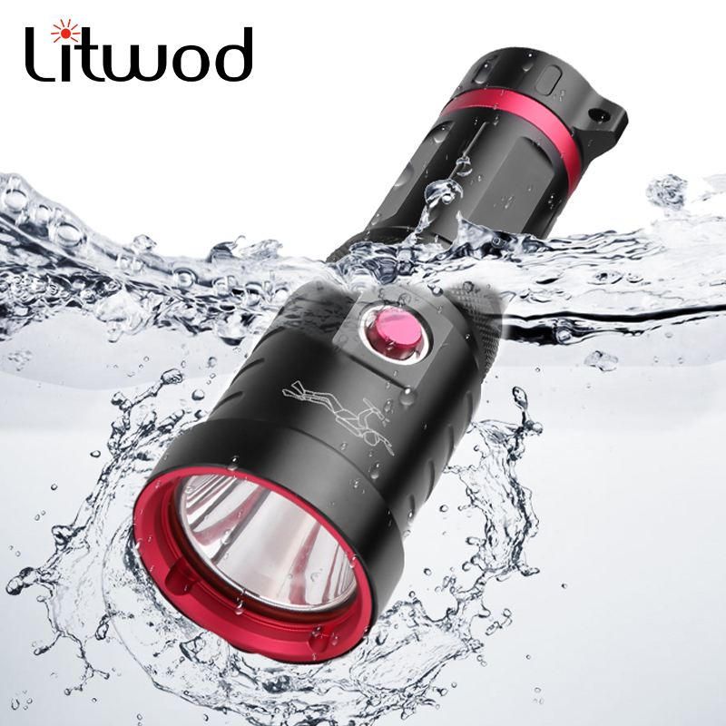 

XHP70.2 Diving Military Grade Led Flashlight Torch Waterproof Underwater 100m Power 26650 or 18650 Battery Bulbs Lantern Litwod