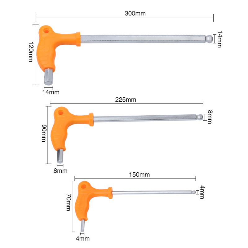 Universal Wrench Key Hex Allen Spanner Set Hand ToolsT Type Non-slip Handle Ball End 2.5mm 4mm 12mm 14mm Hex Key Wrench Spanner
Universal Wrench Key Hex Allen Spanner Set Hand ToolsT Type Non-slip Handle Ball End 2.5mm 4mm 12mm 14mm Hex Key Wrench Spanner