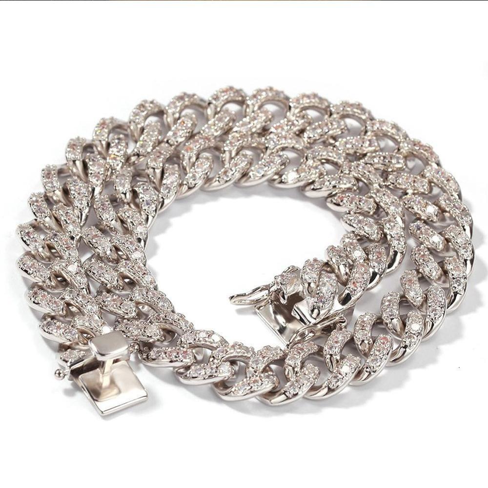 Stonefans Hip Hop Cuban Link Chain Choker Necklace Bling Jewlery Men Women Fashion Iced Cuban Rhinestone Necklace Collar Chain T200824
