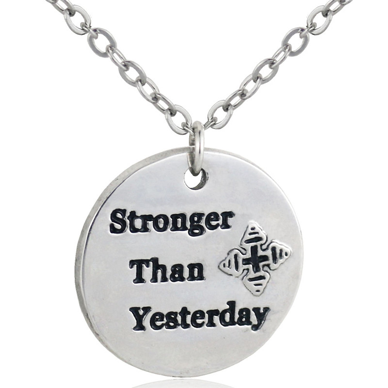 CrossFit Message Pendant Necklace Workout Gym Stronger Than Yesterday Charm Necklace Women Handmade Quote Jewelry
CrossFit Message Pendant Necklace Workout Gym Stronger Than Yesterday Charm Necklace Women Handmade Quote Jewelry