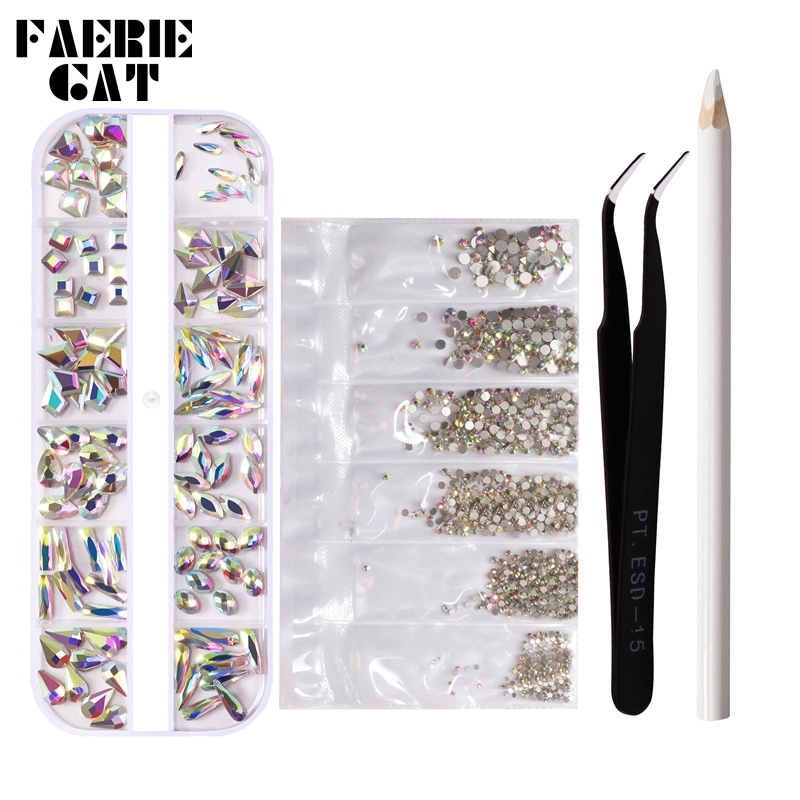 4pcs AB Colorful Crystal Jewelry Rhinestones Set for DIY Nail Art Decoration Curved Tweezer Wax Dotting Pencil Manicure Tool Kit
4pcs AB Colorful Crystal Jewelry Rhinestones Set for DIY Nail Art Decoration Curved Tweezer Wax Dotting Pencil Manicure Tool Kit
